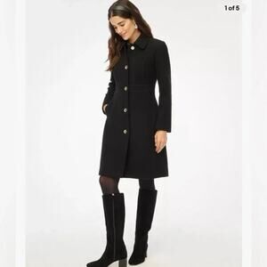 J. Crew Women's Wool-Blend Lady Day Coat Long Sleeve Black Size 6 Petite NWT